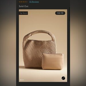 Antik Kraft Woven Tote with Matching Pouch - Beige Taupe